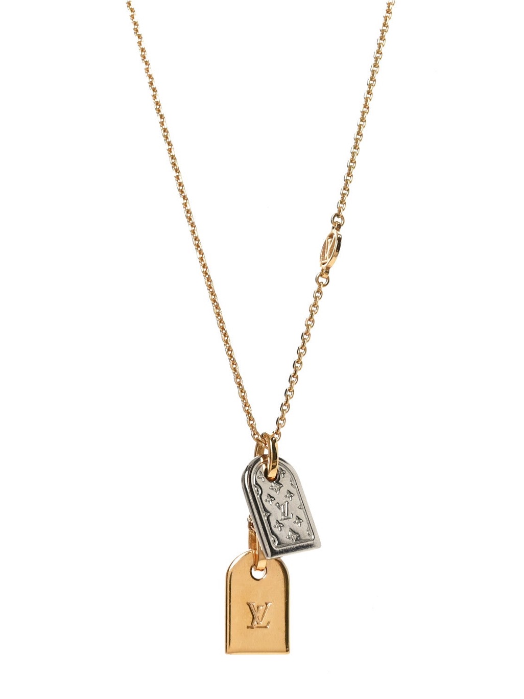 Louis Vuitton Two-Tone Nanogram Necklace-Excellent Condition